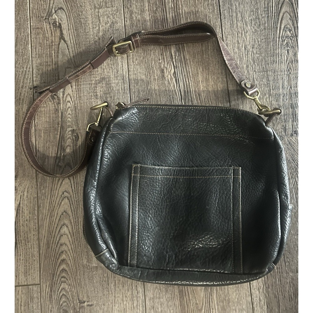 Coronado Leather Purse Distressed Black Concealed Carry Shoulder Bag